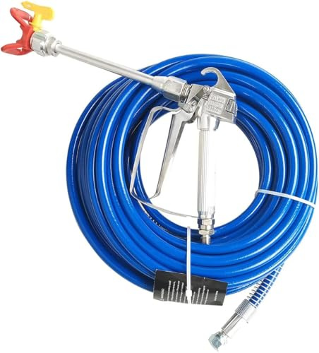 Dixhills 20 Meter 3600 PSI Airless Spray Gun and Hose Kit,Including 517 Tip and Tip Guard,with 8” Extension Pole, Max 65ft x 1/4 Airless Paint Spray Hose