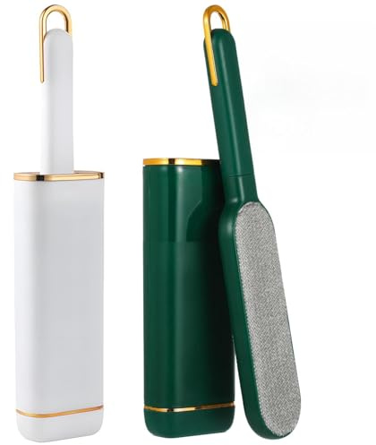 Paquete de 2 cepillos reutilizables para pelusas de mascotas, cepillos de doble cara con fundas de autolimpieza, para ropa, niture, asientos de coche