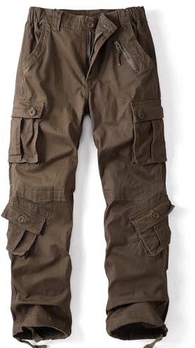 AKHlKING Women's Cargo Pants Work Camo Cotton Casual Combat Wild Outdoor Ripstop Trousers with 8 Pockets Brown 8*CG
