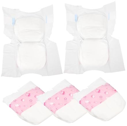 FRCOLOR 5pcs Doll Diapers Reusable Diapers for Dolls Accessories Pretend Play Supplies Simulation for Toys