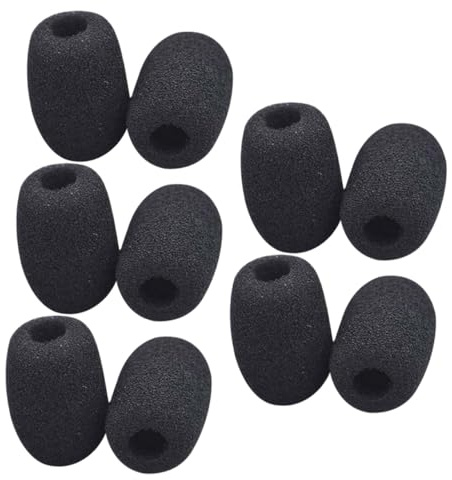 WEKADRIN 10 Stück Teiliges Mikrofon Windschutzset Mini Windschutzscheiben für Headset Ansteckmikrofon Winddicht Geräuschreduzierend Geeignet für Vortrag Unterricht Konferenz