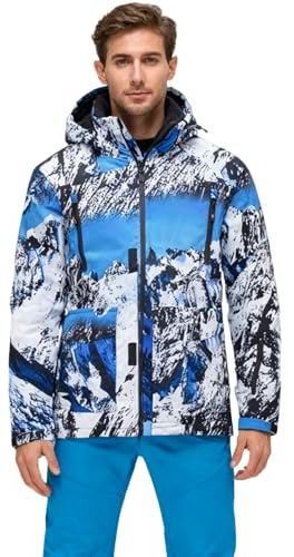 Ensemble de Combinaison de Ski Homme, Combinaison de Ski Femme Hiver À Capuche Coupe-vent et Résistante L'usure pour Hommes, Ensemble de 2 Pièces Vêtements Imperméables pour Ski intérieur et extérieur