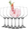 LAV 6x Clear 730ml Combinato Gin Balloon Glasses - Large Long Stem Bowl Shaped G&T Cocktail Drinking Copa Tonic Glass Gift Set