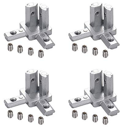 INCREWAY 8-Paquet Connecteur de Support de Coin de Bout 3 Voies Série 2020, Avec Vis Pour Profilé D'Extrusion En Aluminium Fente T 6mm Norme