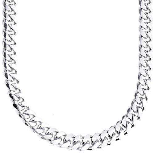 .iced-out. Sterling 925er Silber Panzerkette - MIAMI CUBAN 8mm - 80cm
