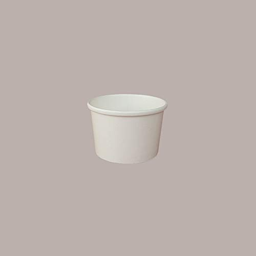 Lucgel Srl 100 Pezzi Coppetta Cestello in Carta Politenata Bianca Ice Cream 250 cc Ideale per gelati e prodotti freddi