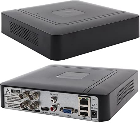 Grabadora de CCTV, Grabadora de seguridad DVR 5 en 1, Detección de movimiento híbrida de 4 canales 1080P HD Hotel para seguridad en el hogar(100-240V European standard)