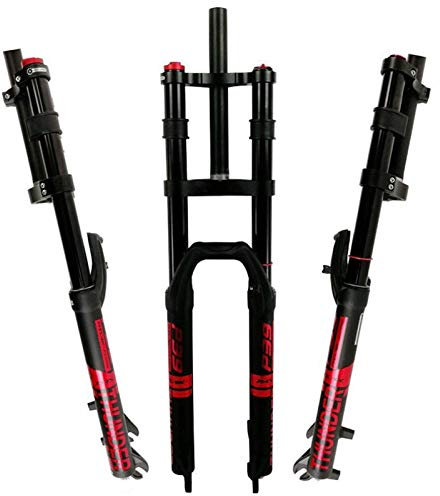 SLRMKK Fahrradgabel DH 27,5 29 Fahrradgabel MTB Fahrrad Federgabel Luftdämpfung Manuelle Lockout 1-1/8 Gerader Gabelschaft 160mm Federweg QR 9mm