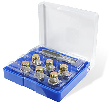 CCLIFE 13tlg Ölablassschraube Reparatur Satz M13 x 1,25 mm Gewinde Reparatu Reparatursatz für Ölablassschraube | Ölablassschraube Öl, Öl ablassen Schraube, 1 Gewindebohrer, 6 Ölablass Schrauben & Dichtringe, für PKW und Motorradmodelle