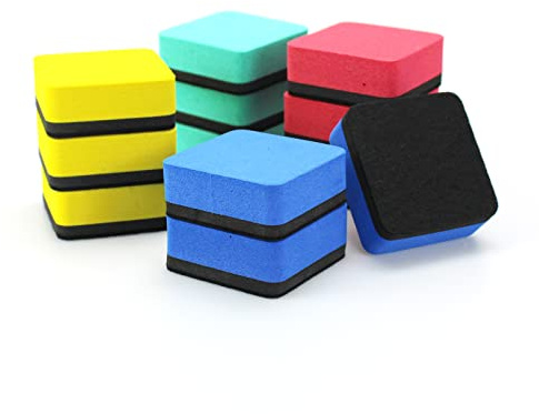 Dry Erase Eraser,12 Pack Magnetic Whiteboard Erasers,Small Dry Erase Board Erasers for Classroom, Home, and Office(12pcs-Square)