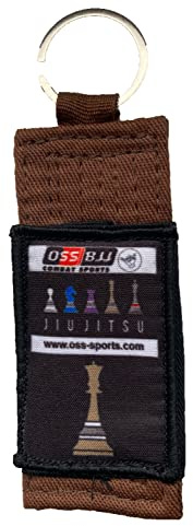 OSS Combat Sports BJJ Life Rank Llavero para Jiu Jitsu brasileño MMA Gear All Belt Rankings Llavero de regalo (marrón)