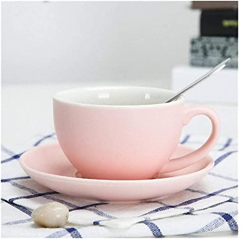 Ceramic Coffee Milk Cup,Personalised Mug Cute,Porcelain Cups with Saucers and Spoon - for Coffee Drinks, Latte, Cafe and Tea used at Home and in Coffee Shops(Blue) (Color : Blue) (Color : Roze)