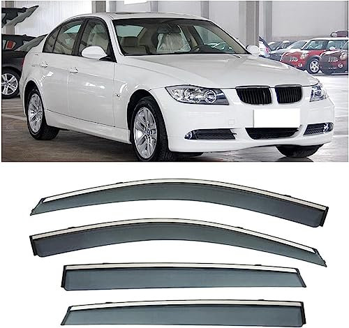 DIOTTI 4 Piezas Deflector Ventana Lateral para BMW E90 2009-2012, Visera Ventana Lateral Coche Toldos Ventilación Visera Ventana Lateral