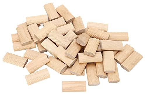 WOOXGEHM 50 Stück Holzdübel, Massives Buchenholz, 10 X 50 Mm, Holzdübel, Flache und Schlanke Holzdübel Zum Spleißen Von Möbeln, Schrankbau, Rahmentechnik