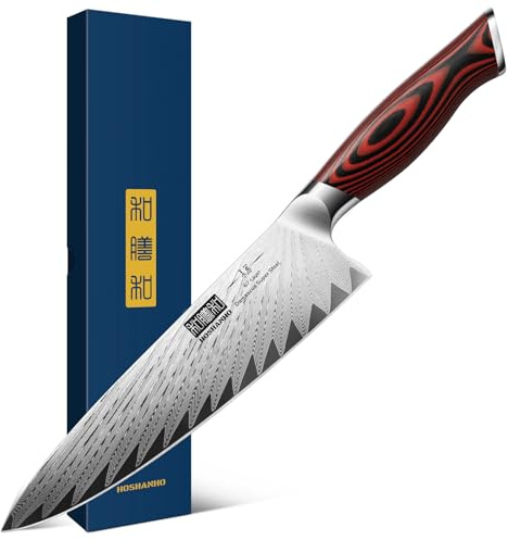 HOSHANHO 8 Inch Damascus Chef Knife, Professional Japanese Damascus Super Steel Kitchen Knife, Ultra Sharp Cooking Knife with Ergonomic G10 Handle