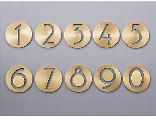 Numeri adesivi per porte, adesivi per numero porta, numeri in ottone dorato, 6,4 cm, piastre retrò per porta di villa hotel, numeri vuoti rotondi per dormitorio, 1 pezzo (colore: numero 8) (colore: