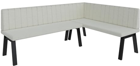 FURNISTAR Eckbank Akiko Metal A - Eckbankgruppe für Ihrem Esszimmer, Küche modern, Sitzecke, Essecke. Perfekt für Küche, Büro und Rezeption. Solide und Starke Verarbeitung. (196x142-Rechts-Inari22)