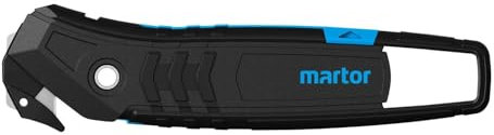 MARTOR Couteaux de sécurité, SECUMAX 350 en présentoir de 20 pièces avec 15 lames de rechange par paquet de 10, lame cachée, cutter professionnel, léger, plastique, pour droitiers ou gauchers.