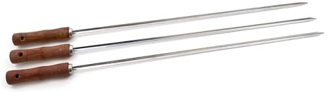 BonFeu BonSkewer – 3 pezzi – 75 cm a forma di V – acciaio inox – spiedini per carne – utensili per grigliare – 75 cm