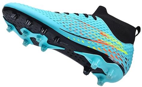 WEJIESS Botas de fútbol Juveniles de caña Alta con Tacos para Exterior, Zapatillas de competición de fútbol para Hombre