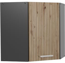 Vicco Eckhängeschrank R-Line, Küchen-Eckschrank, Artisan-Eiche/Anthrazit, 57 cm