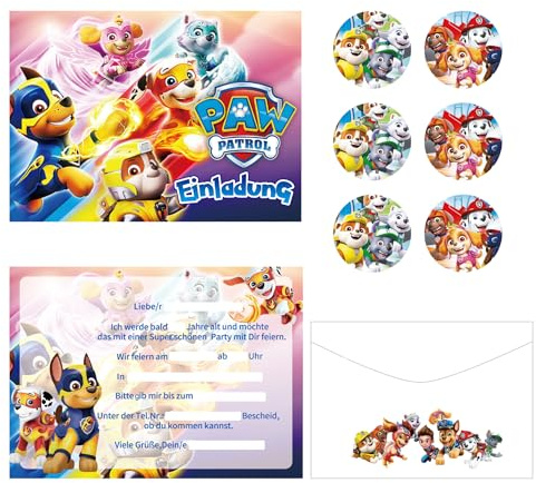 CHDINLL 12 Piece Invitation Cards, Kids Birthday Boy & Girl Party Invitations, Kids Birthday Party Invitation Cards (#1001)