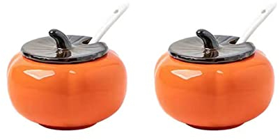 QXSJEDYCH Zuccheriera, contenitore for condimenti, zuccheriera arancione con coperchio, barattolo for zucchero a forma di pomodoro da 220 ml, zuccheriera, barattolo for spezie contenitore zucchero, fo