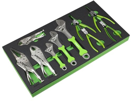 Siegen by Sealey 10pc Adjustable Wrench & Pliers Set with Tool Tray - S01278