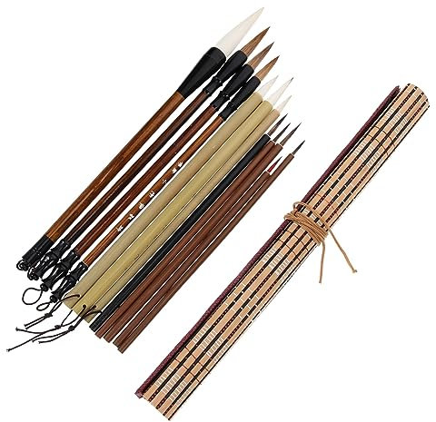 SEWACC 12stücke Kalligraphie Schreib Und Zeichenpinsel Mit Aquarelltinte Holzgriff Für Bürobedarf
