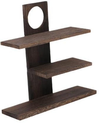 JISADER Estante para tazas de café, estante de madera de múltiples capas, multiusos, organizador, portavasos para encimera, mesa, adorno para sala de estar, Negro