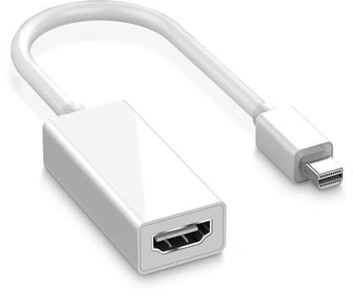 AYMBH Mini DisplayPort Thunderbolt to HDMI Adapter, 24K Gold-Plated Converter, Compatible with MacBook Pro, Surface Pro, Mac Mini & Full HD 1080p with Audio Support, Lightweight & Durable Design