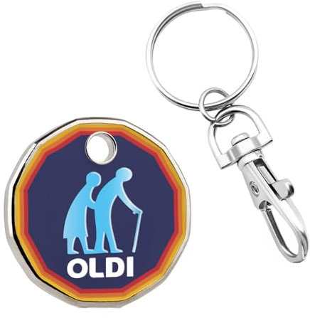 SC Products Oldi Shopping Trolley Token Rude Gifts for Elderly People | Old Age Funny Keyring Joke Presents for Men Novelty Gifts for Women | Funny Stocking Fillers for Men Joke Gifts for Women