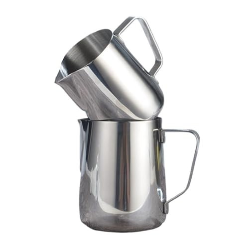 WENYOG Pot à Lait Pot à mousseur à Lait en Acier Inoxydable de 100 à 1500ml, Tasse à Fleur, pichet à café Expresso, Barista Craft, Tasse à Fleur de Lait au Lait(150ml)