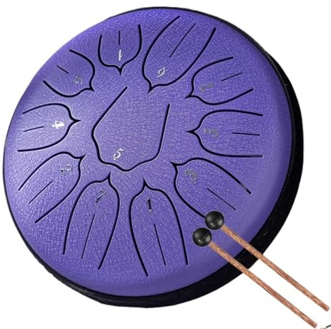 SQSXCKIQ Handpan-Trommeln für Erwachsene, Stahlzungentrommel, 6 Zoll, 11-Noten-Trommeln, D5, ätherische Trommel für Handpan-Musikinstrumente für Anfänger (lila)