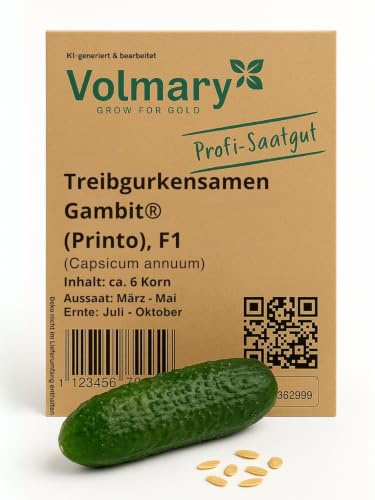 Gurke Mini-Salat und Snackgurkensamen Gambit® (Printo), F1, knackig, zartgrüne Mini-Gurke, Pausen-Snack