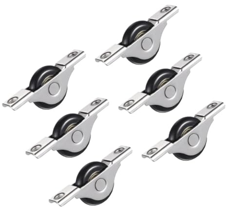 Roues de Guidage pour Porte Coulissante en Nylon et Métal, 6 Pièces