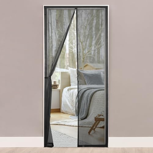 HONGTAISHENG Zanzariera Magnetica per Porta, Nero, 100x215CM