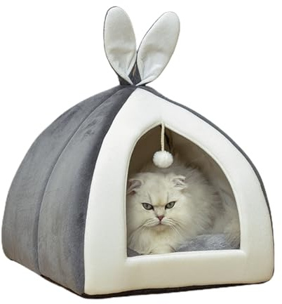 per gatti – Confortevole per gatti di piccola taglia, gattini o cuccioli, soffice e caldo | design orecchie di coniglio, per dormire, relax, uso indoor, comfort,
