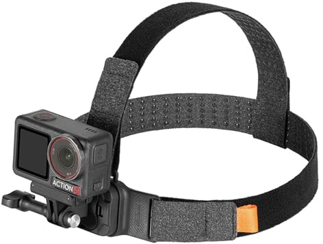 YUULNMOP Huvudremsmontering, justerbart magnetiskt snabbfrigörande pannband huvudmonteringsrem för DJI Osmo Action 6 5 Pro/Osmo-ficka, handsfree POV-fäste med stabiliseringsband och magnetisk platta