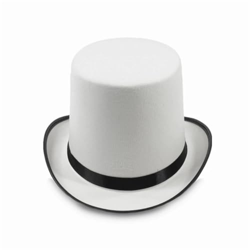 VMDVBNA cylinderhatt trollkarlscylinder, vit cylinder, scenföreställningar, bowler-cylinder, kostym karneval