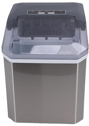ZDAGELD Macchina per il Ghiaccio da Banco, Macchina Portatile con un Tasto, Funzionamento Automatico Silenzioso per Cucina Domestica in Acciaio Inossidabile, Adatta per Bar (Spina europea 220 V)