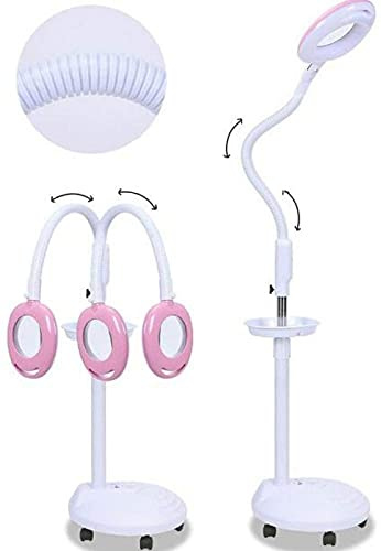 UYCVT Magnifying Magnifier Lamp 360° Rotatable Floor Standing Magnifying Lamp with 20X Magnifying Glass Light Salon Spa Beauty Tattoo,Pink A/A