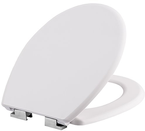 TecTake Asiento de WC taza wáter tapa para retrete cierre amortiguado inodoro - varios modelos - (blanco | No. 402256)