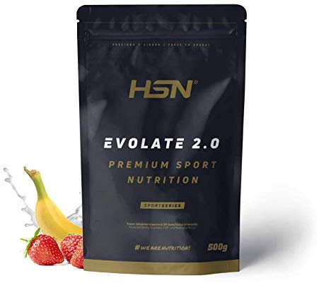 HSN Aislado de Proteína de Suero CFM Evolate 2.0 | Fresa Plátano 500g | Whey Protein Isolate 90% + Enzimas DigeZyme® | No Incluye Dosificador | No-GMO, Vegetariano, Sin Gluten ni Soja