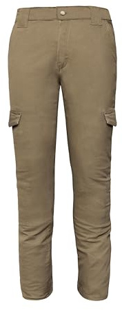 GREAT BIKERS GEAR - Pantalon de moto avec doublure de protection en aramide et genouillère pour homme, kaki, 32 W/32 L