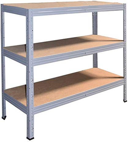 Shelf Creations Expert Schwerlastregal 90x90x45cm grau 3 Böden - Regal Kellerregal Metallregal smartes Steckregal Lagerregal Werkstattregal Archivregal Industrieregal Haushaltsregal Ordnerregal