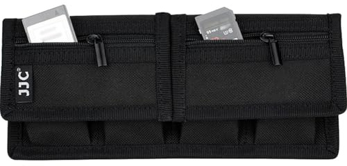 JJC Bolsa de Nailon para cámara de batería, Soporte de batería (4 Bolsillos) SD Memeroy Card Case para Canon EOS R 5D 6D 7D 90D 80D Nikon Z6 Z7 D850 D800 D750 Sony A9 A7 A6600 A6100 SLR Battery