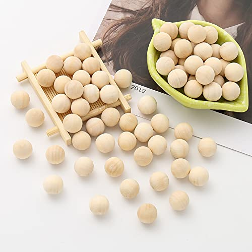 DAHI Holzkugeln holz kugeln ca.160pcs durchmesser 16mm | holzperlen Bastelperlen für DIY Schmuck Zubehör (16mm)