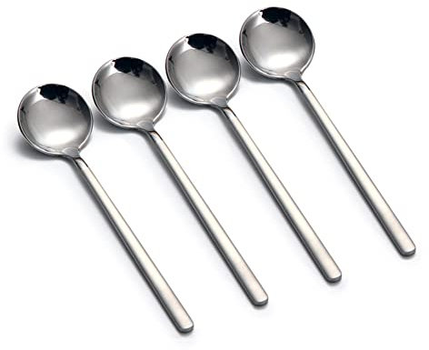 8-piece Mini Teaspoons Espresso Spoons Matte Silver Frosted Handle Stainless Steel Spoons for Tea Ice Cream Coffee Dessert Espresso Sugar Milk 5.3 Inches