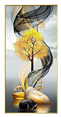 DIY 5D Diamond Painting Bild Kits Full Drill Geldbaum Groß Diamant Malerei nach Zahlen Kit Kunst Voll Dot Crystal Strass Mosaik Stickerei Kreuzstich Handwerk für Home Wanddekoration 70x140cm